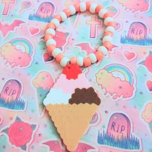 Ice Cream Cone Perler Kandi Bracelet